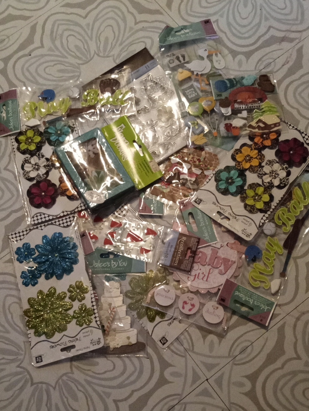 Stickers N Such Assorted Baby Party Embellishments Packs  Scrapbooking Crafts
